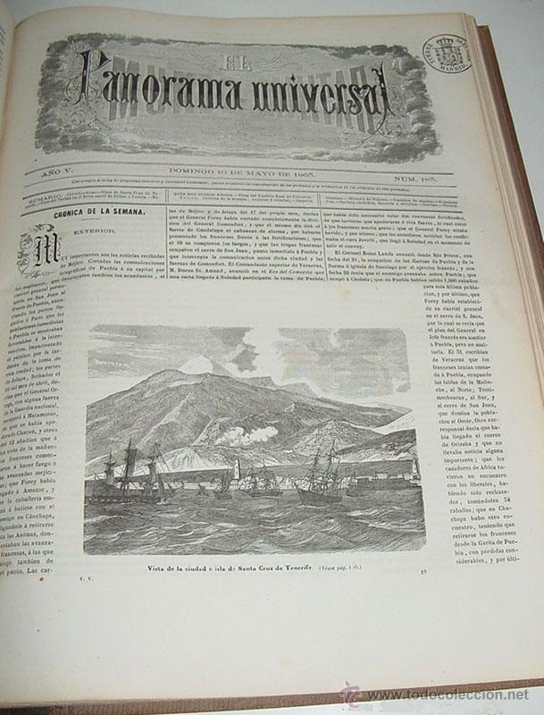 Military Antiques: REVISTAS MUNDO MILITAR PANORAMA UNIVERSAL - TOMO V - NUM. 165 A LA 215 DE 1863 - 50 REVISTAS REPLETA