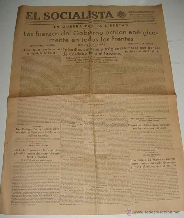 Militaria: ANTIGUO PERIODICO DE PLENA GUERRA CIVIL - INFORMACIONES - MADRID 24 DE OCTUBRE DE 1936 - VISTO DESDE