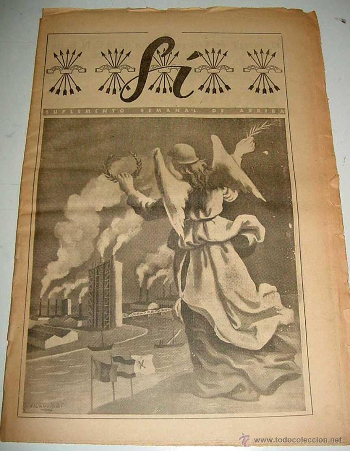 Military Antiques: ANTIGUO PERIODICO SI, SUPLEMENTO DEL PERIODICO ARRIBA 29 DE MARZO DE 1942 - NUM. 13 - BOTADURA DEL N