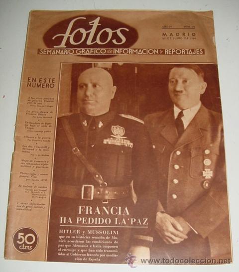 Militaria: ANTIGUA REVISTA FOTOS - Semanario Gr&aacute;fico de Informacion y Reportajes - N&ordm; 173 - 22 DE JUNIO  DE 194