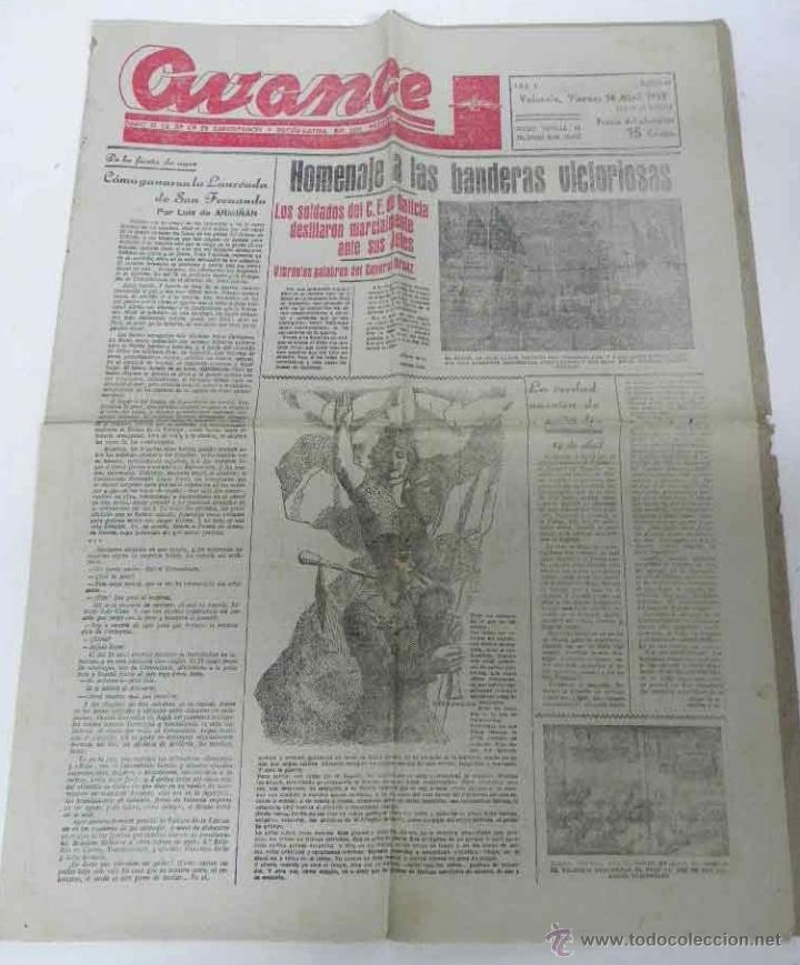 Militaria: ANTIGUO PERIODICO AVANCE - PLENA GUERRA CIVIL - DIARIO DE LA 3&ordf;. COMPA&Ntilde;IA DE RADIODIFUSION Y PROPAGA