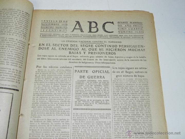 Military Antiques: ANTIGUO PERIODICO ABC NUM. 11070 DE 23 DE NOVIEMBRE DE 1938, PLENA GUERRA CIVIL, BATALLA DEL EBRO, F