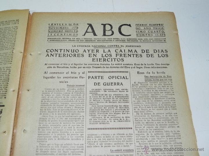 Military Antiques: ANTIGUO PERIODICO ABC NUM. 11073 DE 26 DE NOVIEMBRE DE 1938, PLENA GUERRA CIVIL, BATALLA DEL EBRO, F
