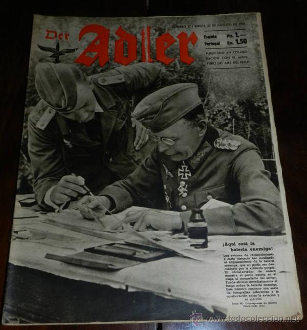 Military Antiques: ANTIGUA REVISTA ADLER, NUMERO 17, 24 DE AGOSTO DE 1943, TIENE 32 PAGINAS, TAMA&Ntilde;O 25 X 32, PROPAGANDA
