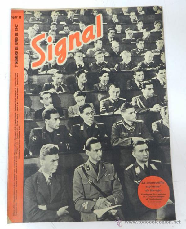 Militaria: ANTIGUA REVISTA SIGNAL, 1ER NUMERO DE JUNIO DE 1942, TIENE 46 PAGINAS, POSTER CENTRAL A COLOR, TAMA&Ntilde;