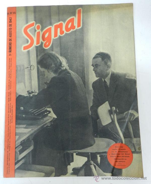 Military Antiques: ANTIGUA REVISTA SIGNAL, 1ER NUMERO DE AGOSTO DE 1943, TIENE 39 PAGINAS, POSTER CENTRAL A COLOR, TAMA