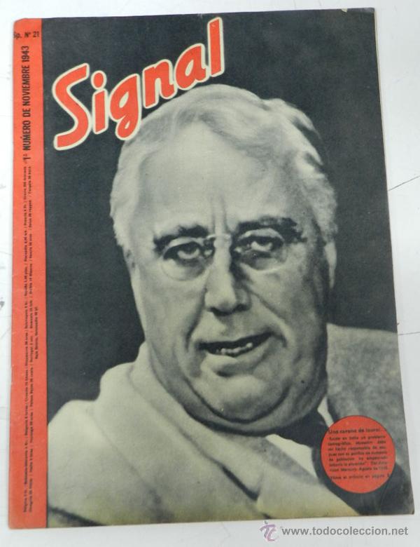 Military Antiques: ANTIGUA REVISTA SIGNAL, 1ER NUMERO DE NOVIEMBRE DE 1943, TIENE 39 PAGINAS, POSTER CENTRAL A COLOR, T