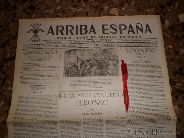 Military Antiques: PERIODICO ARRIBA ESPA&Ntilde;A ---- 23 DICIEMBRE 1936 --- DIARIO DE FALANGE ESPA&Ntilde;OLA - FACSIMIL