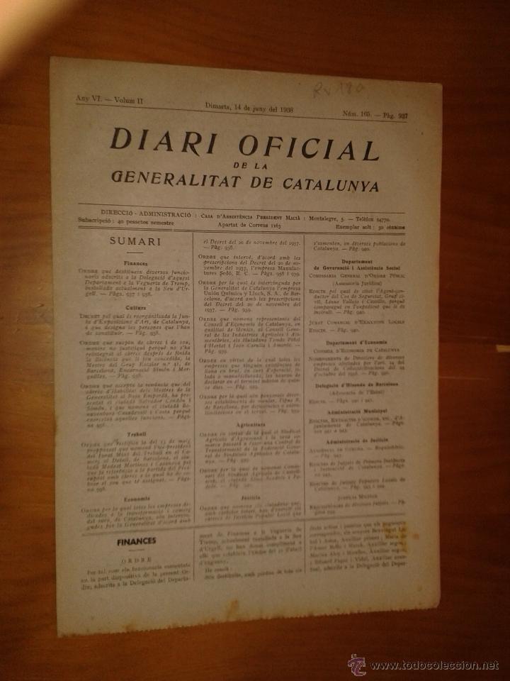 Military Antiques: Diari oficial de la generalitat de Catalunya.