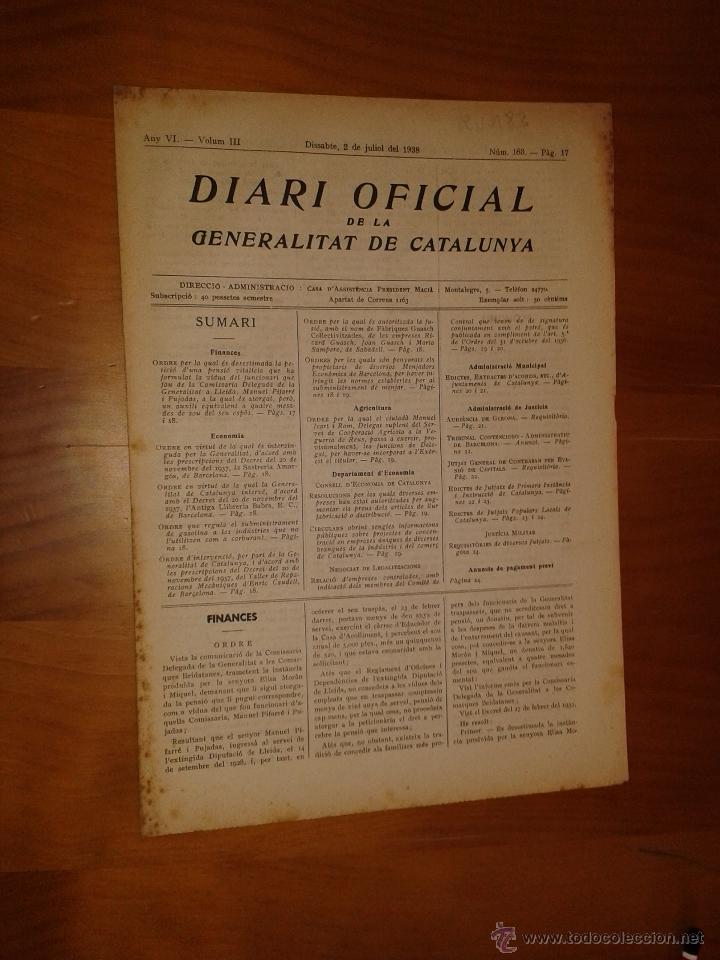 Military Antiques: Diari oficial de la generalitat de Catalunya.