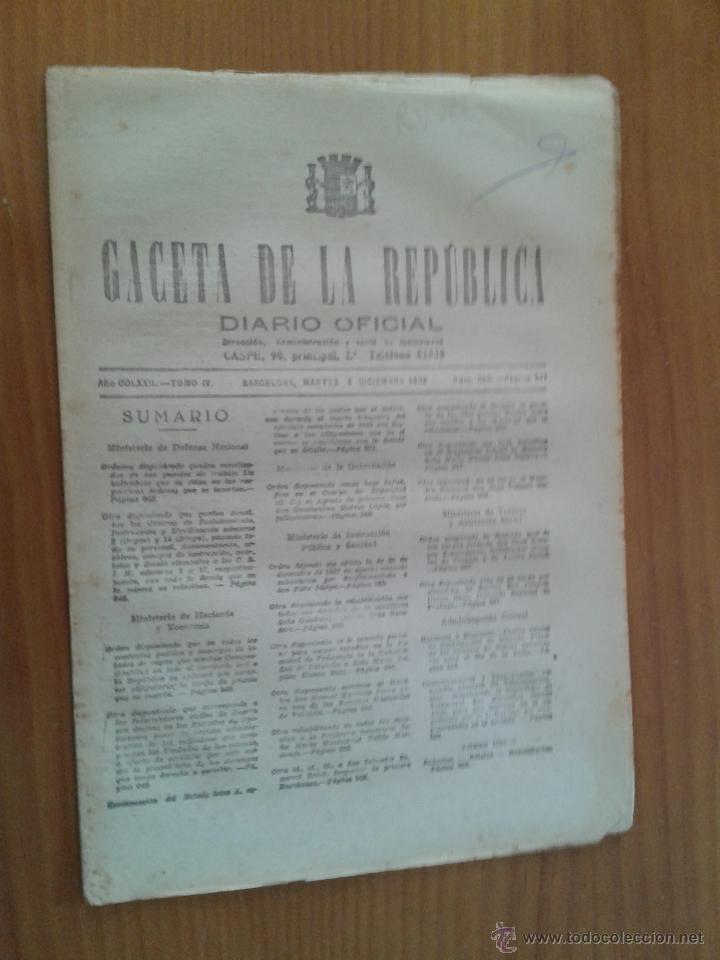 Military Antiques: Gaceta de la rep&uacute;blica, diario oficial, rep&uacute;blica