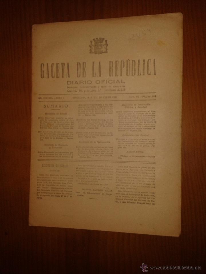 Military Antiques: Gaceta de la rep&uacute;blica, diario oficial, rep&uacute;blica