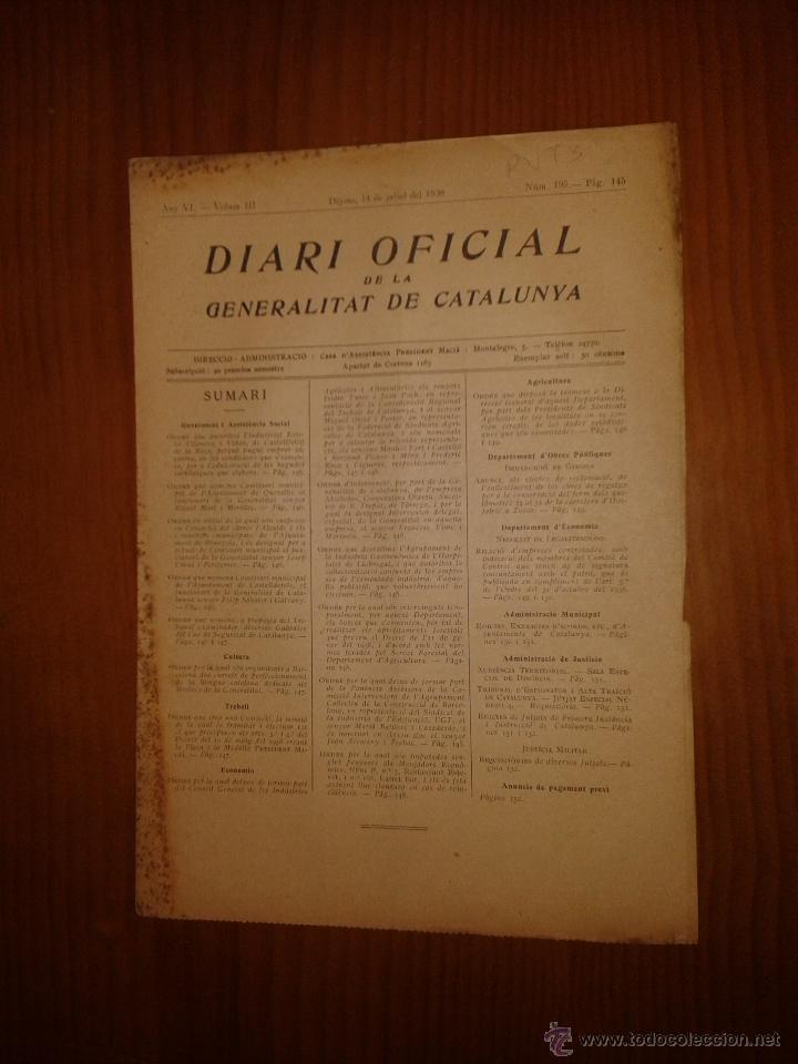 Military Antiques: Diari oficial de la generalitat de Catalunya.