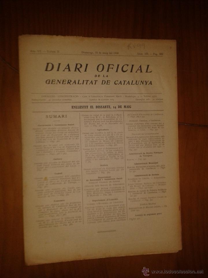 Military Antiques: Diari oficial de la generalitat de Catalunya.