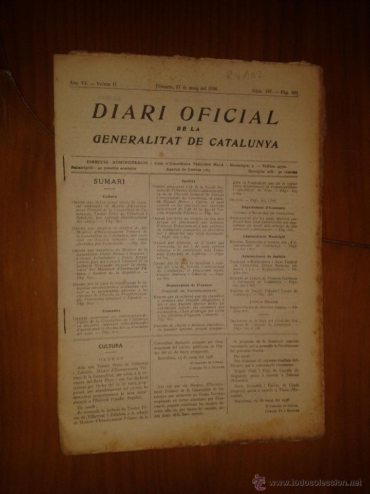 Military Antiques: Diari oficial de la generalitat de Catalunya.