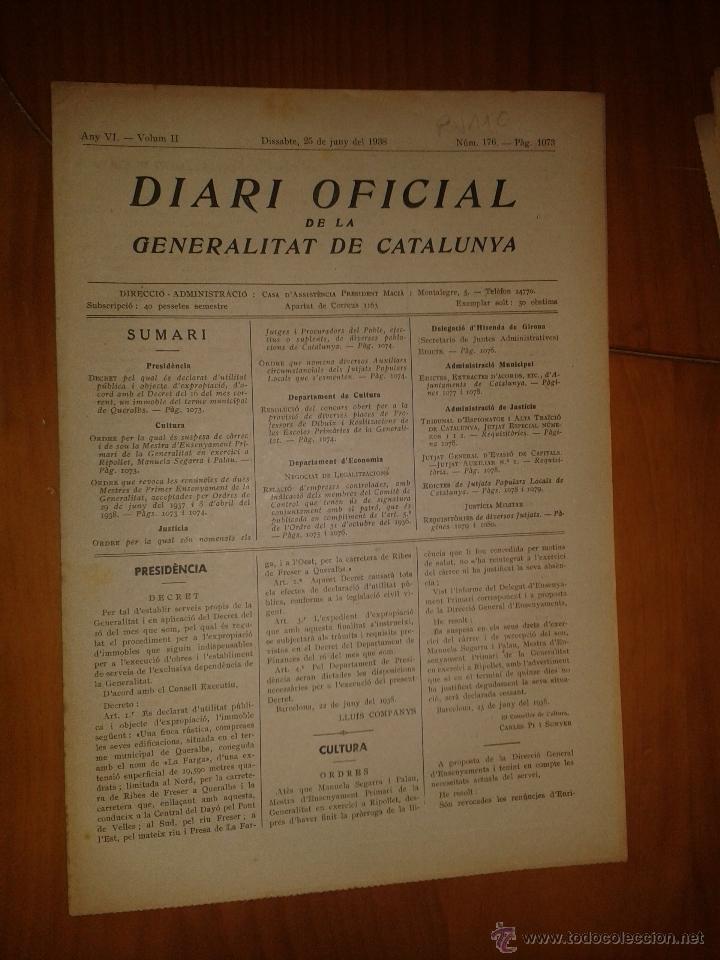 Military Antiques: Diari oficial de la generalitat de Catalunya.
