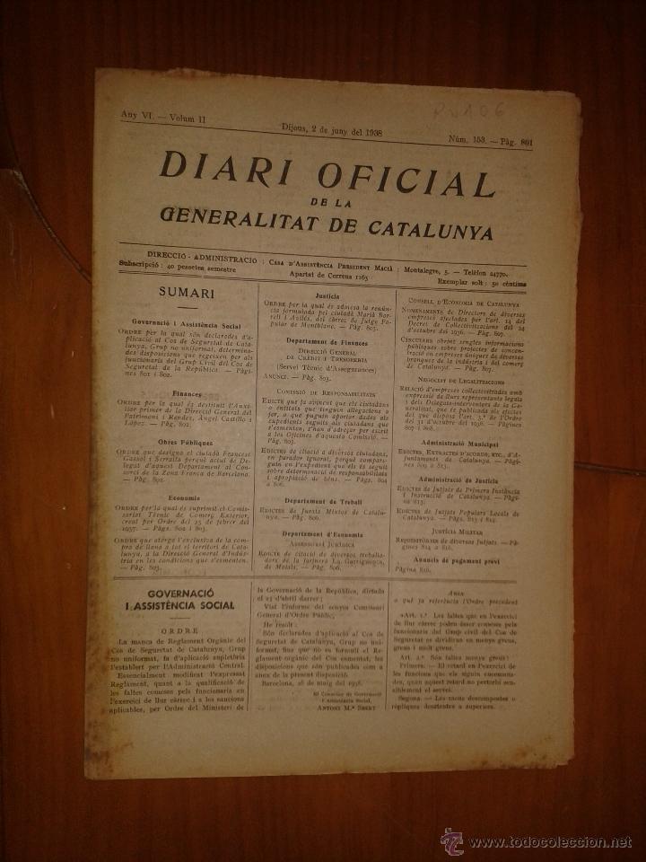 Military Antiques: Diari oficial de la generalitat de Catalunya.