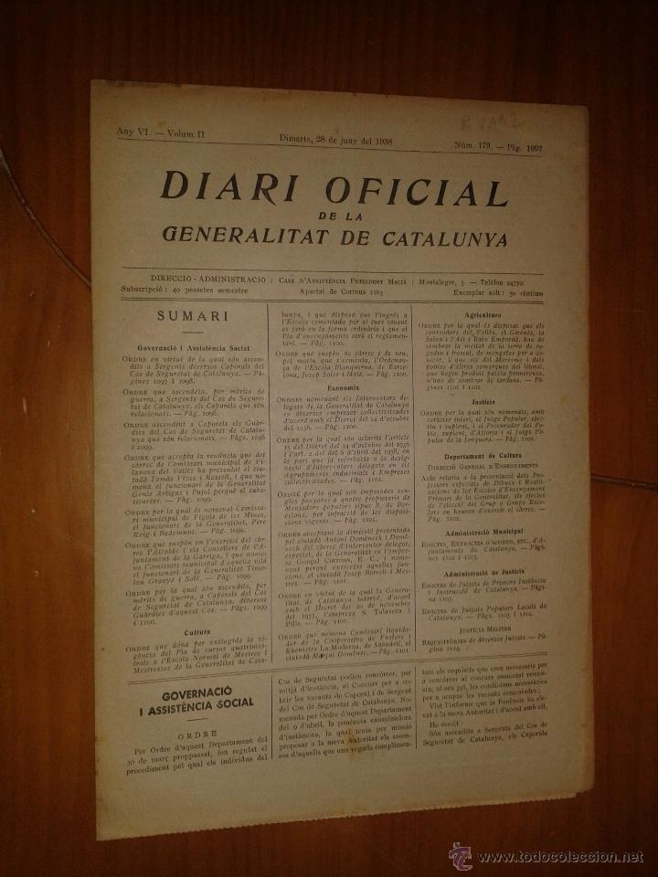 Military Antiques: Diari oficial de la generalitat de Catalunya.