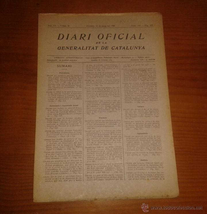Military Antiques: Diari oficial de la generalitat de Catalunya.