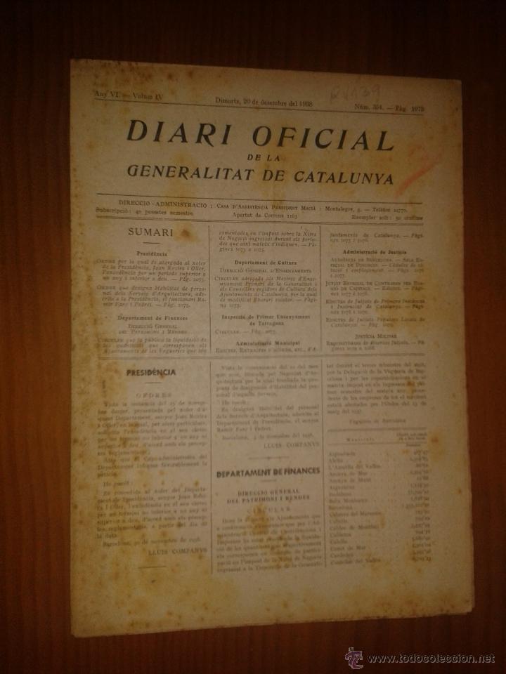 Military Antiques: Diari oficial de la generalitat de Catalunya.