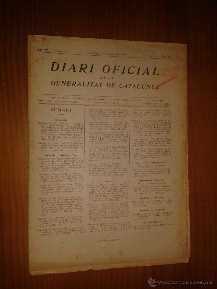 Military Antiques: Diari oficial de la generalitat de Catalunya.