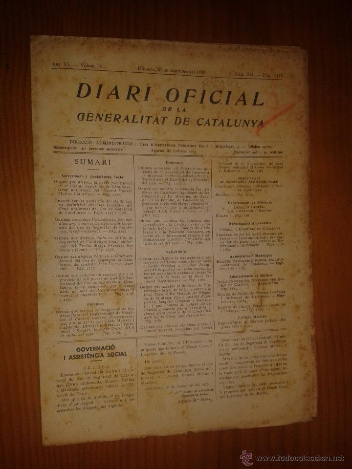 Military Antiques: Diari oficial de la generalitat de Catalunya.