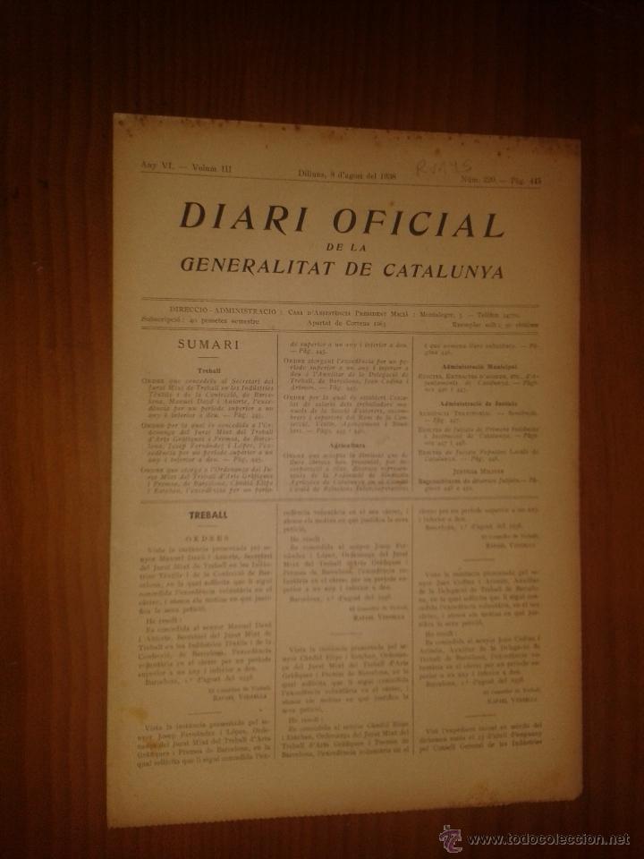 Military Antiques: Diari oficial de la generalitat de Catalunya.