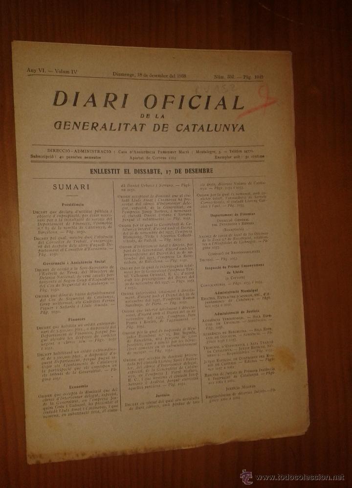 Military Antiques: Diari oficial de la generalitat de Catalunya.