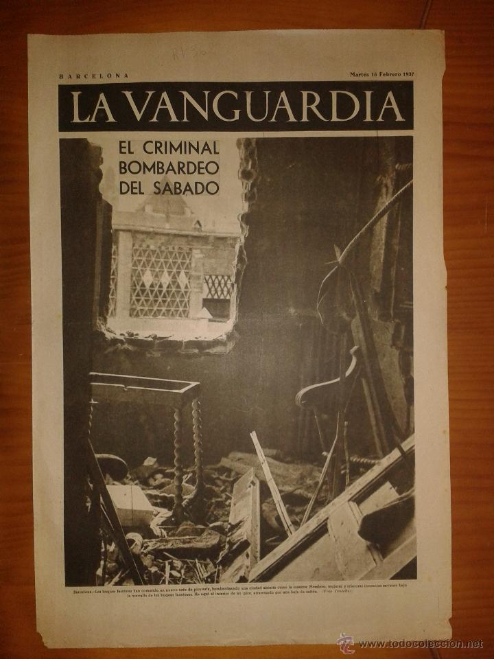 Military Antiques: La Vanguardia, Barcelona, martes 16 de febrero de 1937