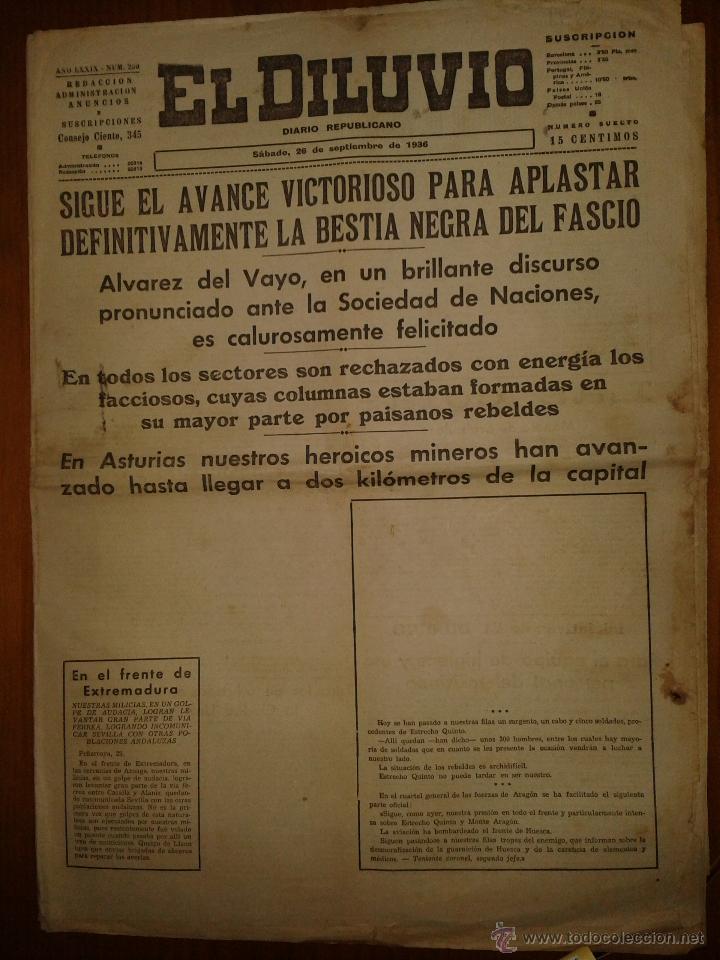 Military Antiques: El Diluvio, a&ntilde;o LXXIX, n&ordm; 230, s&aacute;bado 26 de septiembre de 1936