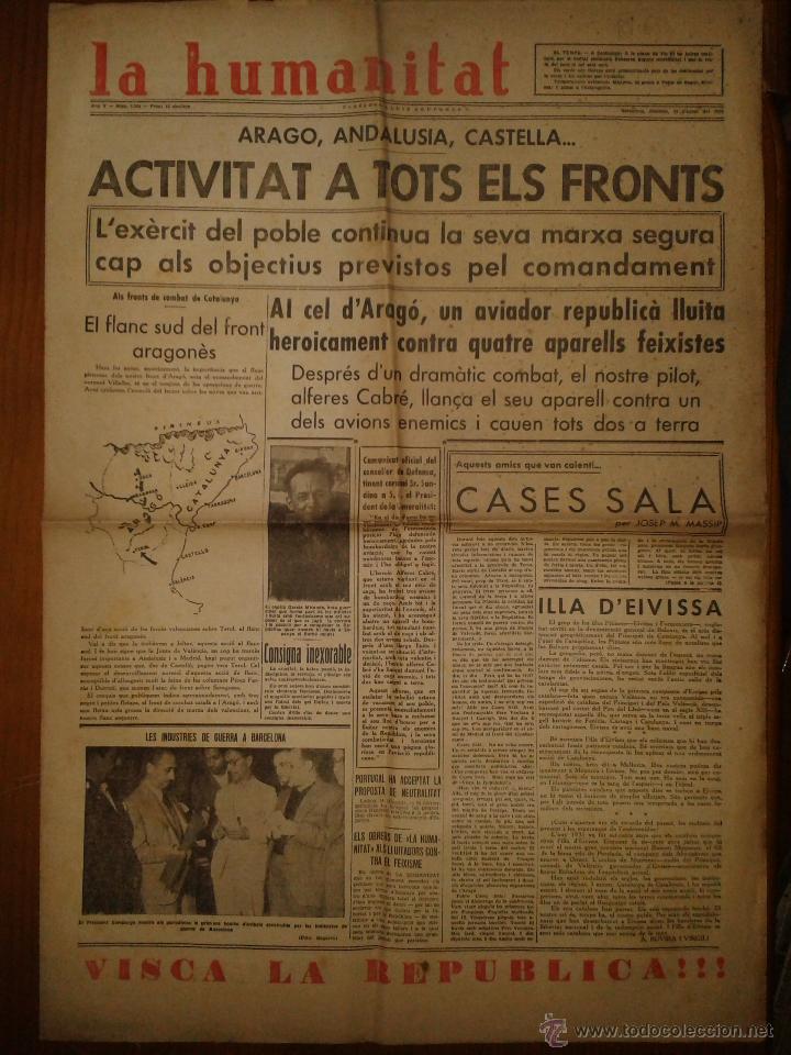 Military Antiques: La humanitat, any V, n&ordm;1395, Barcelona, dissabte 15 d'agost de 1936