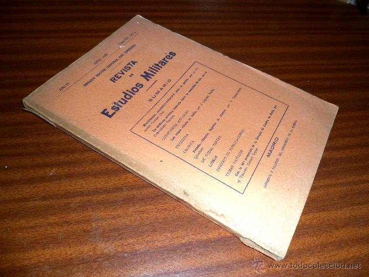 Militaria: REVISTA DE ESTUDIOS MILITARES ABRIL 1935 TOMO VII N&ordm; 4