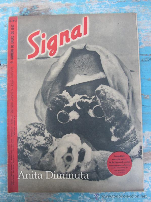 Militaria: ANTIGUA REVISTA SIGNAL - N&ordm; 2 ENERO 1943 - DIVSION AZUL EN EL FRENTE DEL ESTE, ETC... - IDIOMA ESPA&Ntilde;