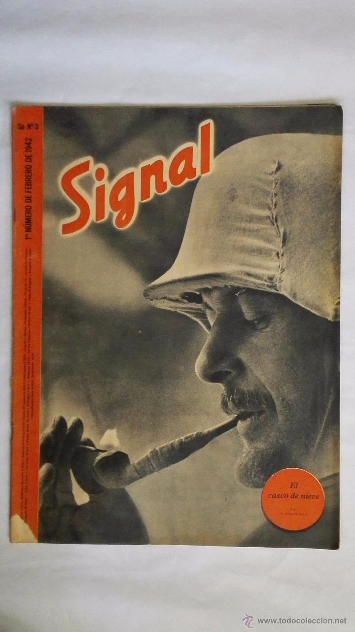 Militaria: REVISTA SIGNAL N&ordm; 3 MARZO 1942, EL CASCO DE NIEVE
