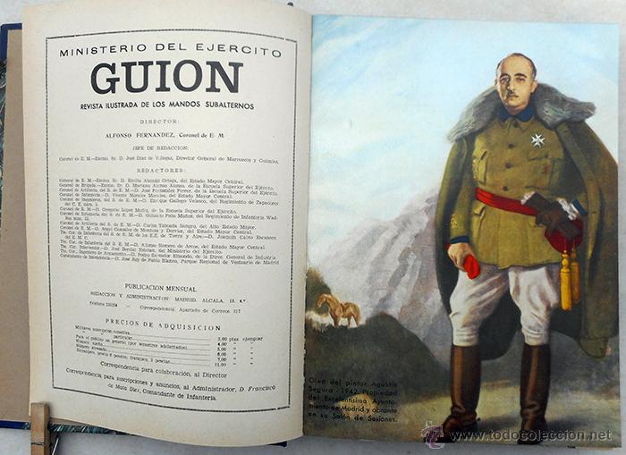 Militaria: Gui&oacute;n. Revista ilustrada de los mandos subalternos. Ministerio del Ej&eacute;rcito. A&ntilde;o 1954. n&ordm; 140 al 151