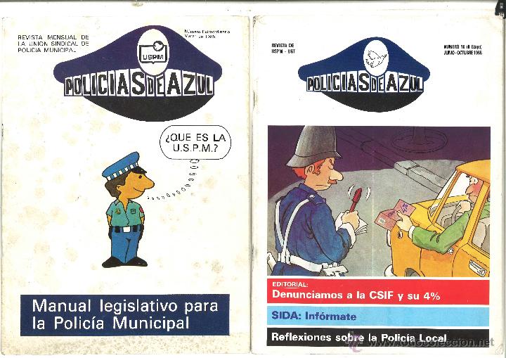 Militaria: Polic&iacute;as de azul. 2 revistas. A&ntilde;os 1985 y 1988