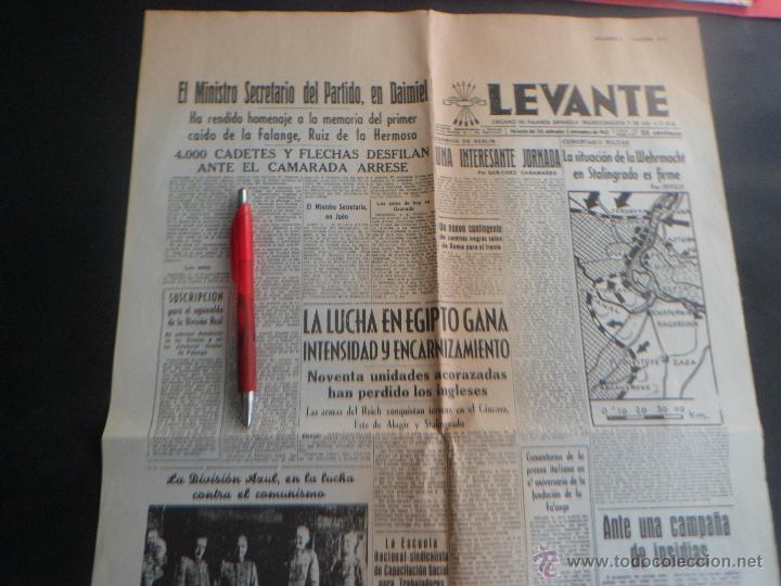 Militaria: Peri&oacute;dico LEVANTE - 4 NOVIEMBRE 1942 - Divisi&oacute;n Azul - Edicion Facsimil