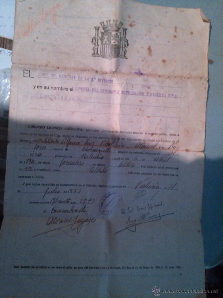 Military Antiques: Licencia de la II Rep&uacute;blica a natural de Carcagente (Valencia). 1933