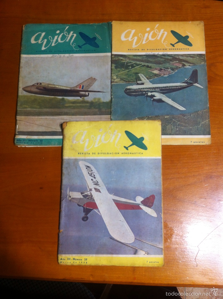 Militaria: LOTE 3 REVISTA AVION DIVULGACION AERONAUTICA 1948 N&ordm; 25 MARZO, 31 SEPTIEMBRE, 32 OCTUBRE
