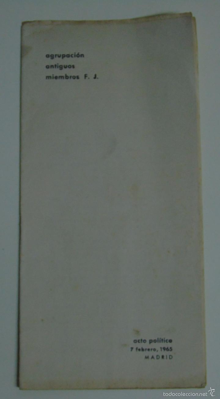 Military Antiques: DOCUMENTO POL&Iacute;TICO MILITAR. A&Ntilde;O 1965 MADRID. AGRUPACI&Oacute;N MIEMBROS FALANGE MOVIMIENTO JUVENTUDES 10 GR