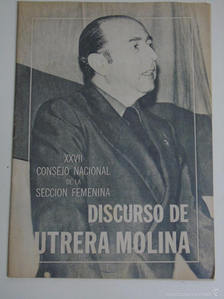 Militaria: DOCUMENTO POL&Iacute;TICO MILITAR. A&Ntilde;O 1974. UTRERA MOLINA. CONSEJO NACIONAL DE LA SECCI&Oacute;N FEMENINA. 60 GR