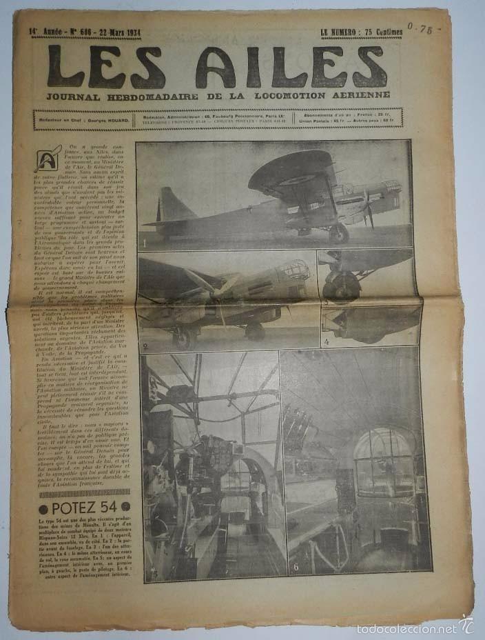 Militaria: Revista Les Ailes N&deg;666, revista aviaci&oacute;n, avi&oacute;n, Journal Hebdomadaire de la Locomotion A&eacute;rienne, 22