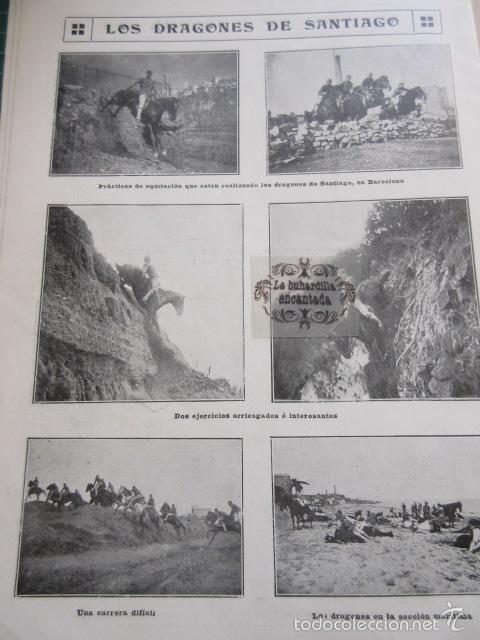 Militaria: FOTOS 1909 - LOS DRAGONES DE SANTIAGO EN BARCELONA