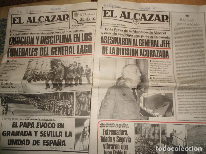 Military Antiques: LOTE PERIODICOS DIARIOS EL ALCAZAR - ASESINATO GENERAL JEFE DIVISION ACORAZADA - 1982