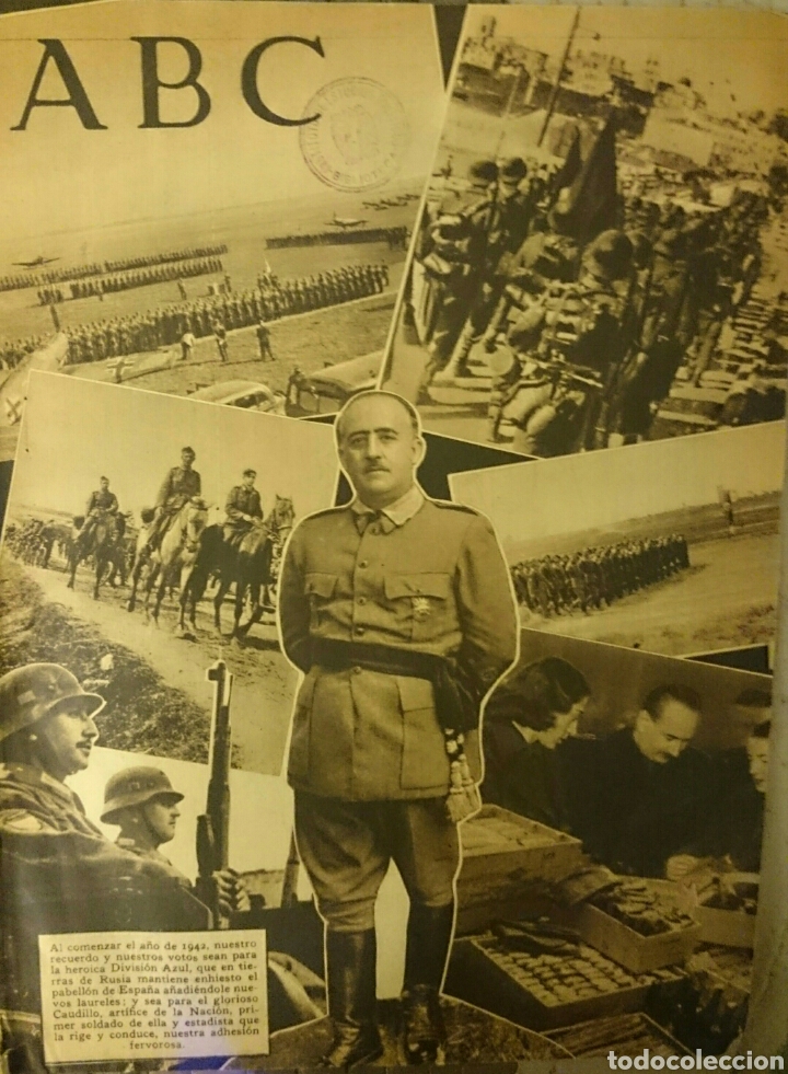 Militaria: Divisi&oacute;n azul, peri&oacute;dico ABC de 1942,especial primero de a&ntilde;o,rusia,frente ruso
