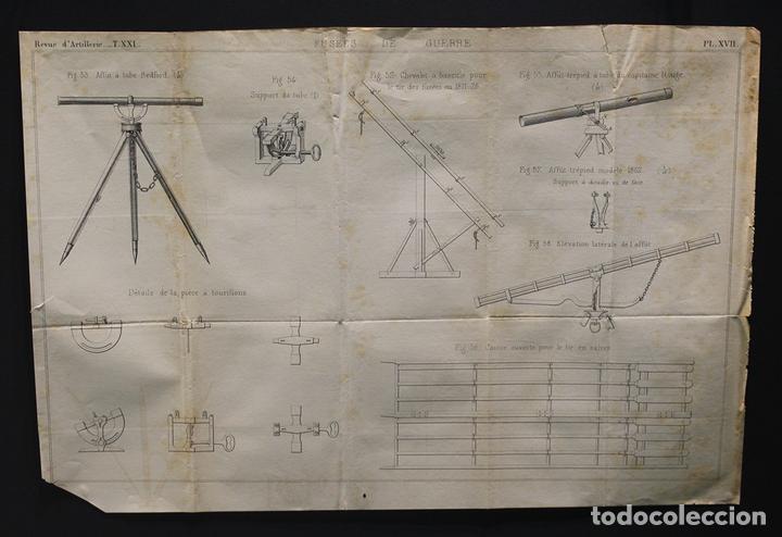 Militaria: L&aacute;mina original de la revista 'Revue d'Artillerie', 1905 Proyectil de guerra.