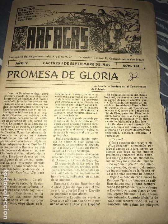 Militaria: ANTIGUO SEMANARIO REGIMIENTO ARGEL C&Aacute;CERES N&Uacute;M 231 1945