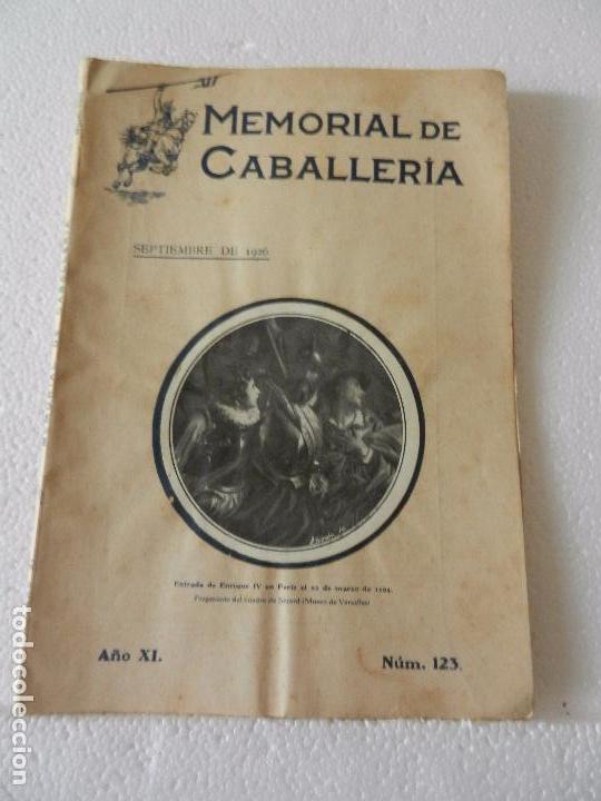 Military Antiques: REVISTA MEMORIAL DE CABALLER&Iacute;A A&Ntilde;O XI N&Uacute;M. 123 SEPTIEMBRE DE 1926. SUMARIO