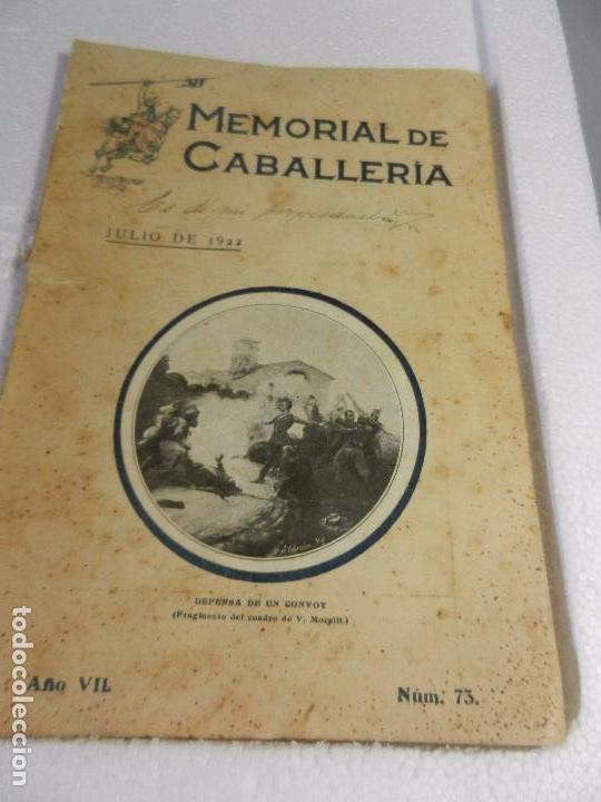 Militaria: REVISTA MEMORIAL DE CABALLER&Iacute;A A&Ntilde;O VII N&Uacute;M. 73 JULIO DE 1922. SUMARIO