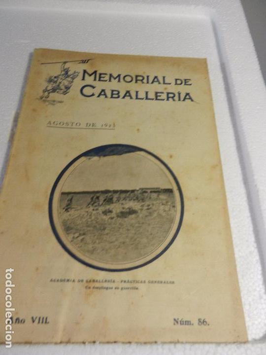 Militaria: REVISTA MEMORIAL DE CABALLER&Iacute;A A&Ntilde;O VIII N&Uacute;M. 86 AGOSTO DE 1923. SUMARIO